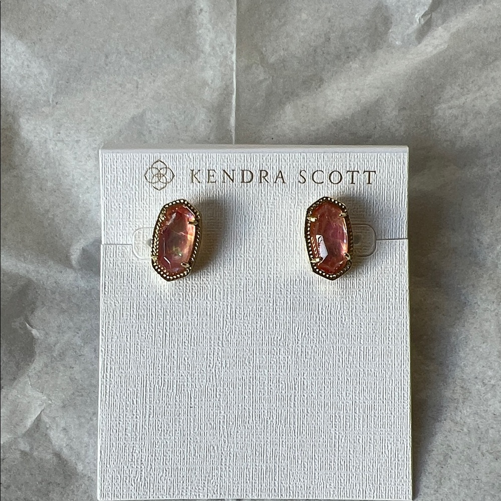 Kendra Scott Blush and Gold Stud Earrings